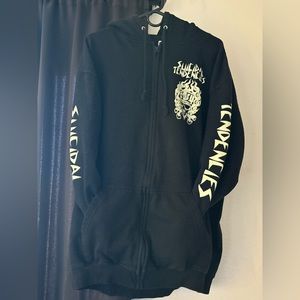 black suicidal tendencies zip up hoodie